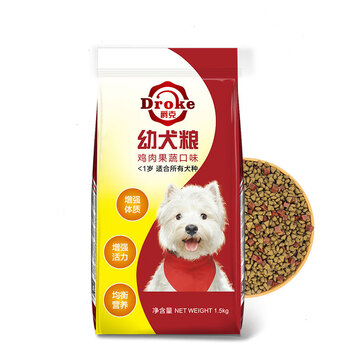 爵克（Droke） 雞肉口味幼犬狗糧 雞肉粒果蔬雙拼糧*1