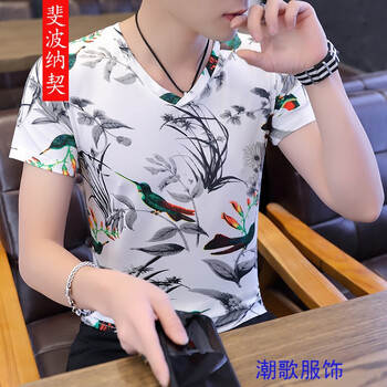 斐波納契 短袖 男士T恤 喜鵲灰 