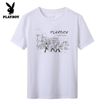 Playboy 短袖 男士T恤 白色（470） 