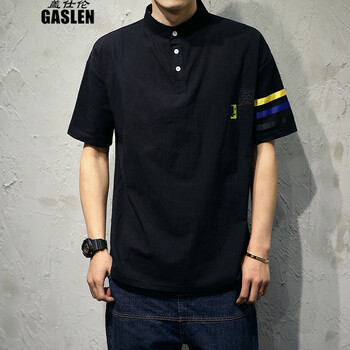 蓋仕倫（GASLEN） 短袖 男士T恤 黑色 