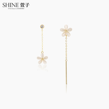 萱子飾品（xuanzi）耳環(huán)S925銀+合成鋯石+人造貓眼石，925銀