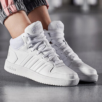 Adidas板鞋B42099/高幫/亮白 