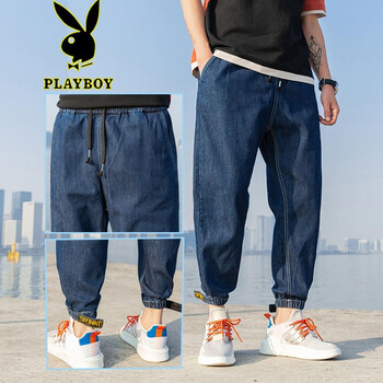 花花公子（PLAYBOY ESTABLISHED 1953） 寬松褲 日韓風(fēng)，復(fù)古風(fēng) 男士牛仔褲