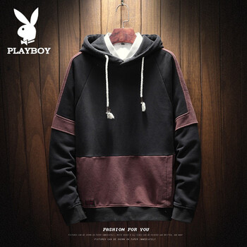 花花公子（PLAYBOY ESTABLISHED 1953） 長(zhǎng)袖 男士T恤 W18135黑色 