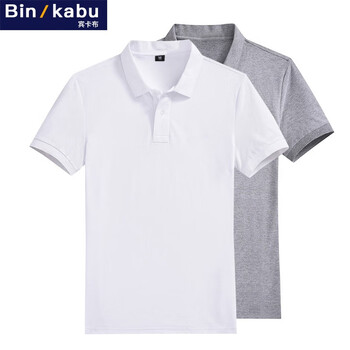 賓卡布（BINKABU） 短袖 男士T恤 白-灰 
