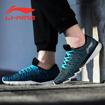李寧（LI-NING）跑步鞋新基礎(chǔ)黑/亮光藍(lán)BL023-4（男） 