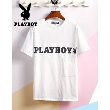 花花公子（PLAYBOY） 短袖 男士T恤 PB15白色 