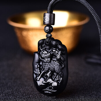 獻(xiàn)桃黑曜石吊墜