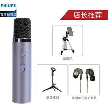 飛利浦（PHILIPS） DLM3001U 手持 麥克風(fēng) 灰色店長推薦套餐