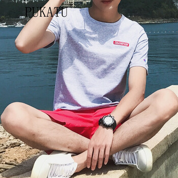 普卡圖（PUKATU） 短袖 男士T恤 淺灰色 