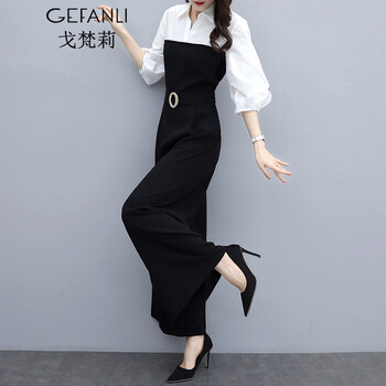 戈梵莉（GEFANLI）  闊腿褲 女 長(zhǎng)褲 休閑褲