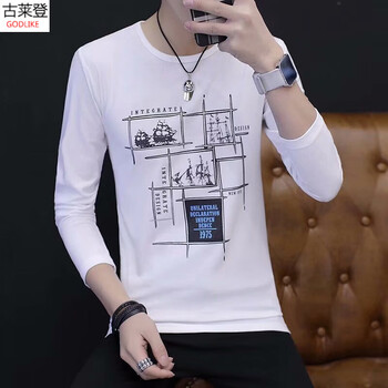 古萊登（GODLIKE） 長袖 男士T恤 帆船白色 XL，L，XXXL，M，XXL