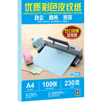 DSB 优质皮纹纸 A4 230g 100张/包 浅蓝 标书封面纸封皮纸云彩纸手工纸