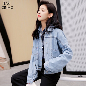 沁沫（QINMO） POLO領(lǐng) 長(cháng)袖 女 短外套 水洗