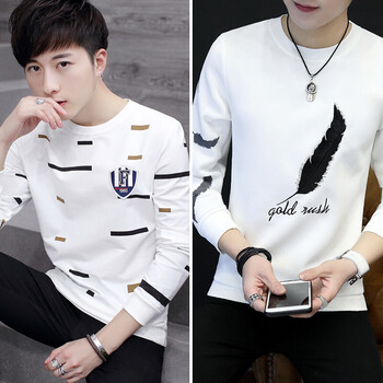 古萊登（GODLIKE） 長袖 男士T恤 1711白色+羽毛白色長袖 XL，L，XXXL，M，XXL