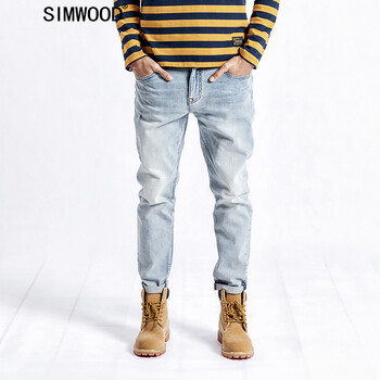 SIMWOOD 小腳褲 歐美簡(jiǎn)約 男士牛仔褲