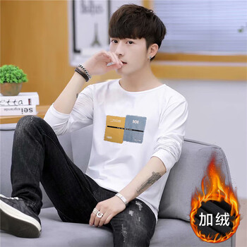 筱麥 長(cháng)袖 男士T恤 12白【輕加絨保暖版】 