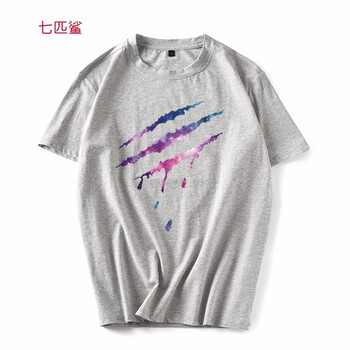 七匹鯊 短袖 男士T恤 灰色空間撕裂 S，XL，4XL，5XL，L，加大，XXL，XXXL