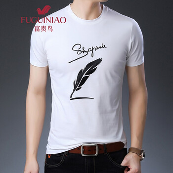 富貴鳥(niǎo)（FUGUINIAO） 短袖 男士T恤 5510白色 