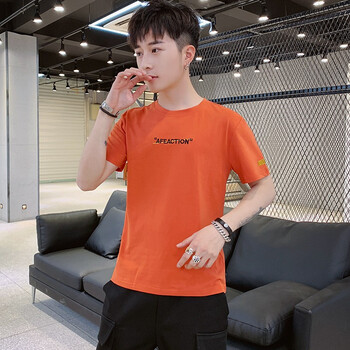 檀梵 短袖 男士T恤 磚紅色 
