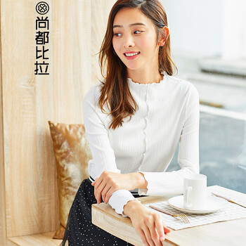 尚都比拉（Sentubila） 立體裝飾 短袖 T恤 女 半高領(lǐng)