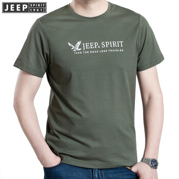 吉普（JEEP） 短袖 男士T恤 軍綠色  TS0112 