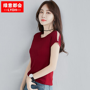 綠意都會(huì) 鏤空 短袖 T恤 女 圓領(lǐng)