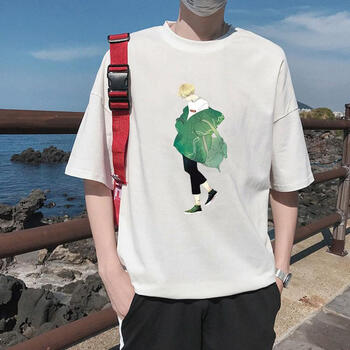 卓唯一特 短袖 男士T恤 白色（綠衣男孩） 