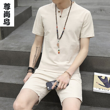 尊尚鳥（ zunshangniao） 短袖 男士T恤 卡其色 