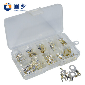 固乡【200只装】冷压端头U型O型接线端子 Y线鼻子套装 多种端子组合 接线端头 铜鼻子 裸端子