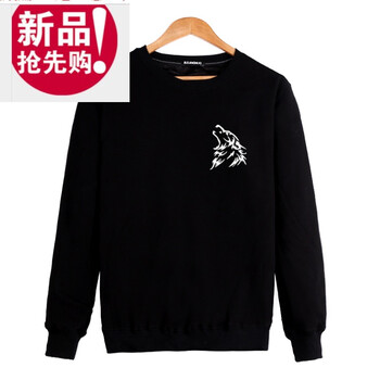 袋鼠（DAISHU） 長(zhǎng)袖 男士T恤 黑色小狼頭 