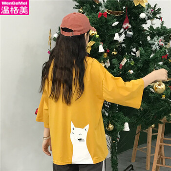 溫格美 繡花，印花 短袖 T恤 女 圓領(lǐng)