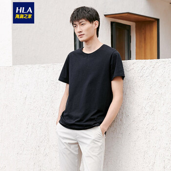 海瀾之家（HLA） 短袖 男士T恤 黑色07 