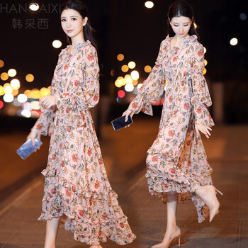 韓采西（HANCAIXI） 碎花 印花 連衣裙