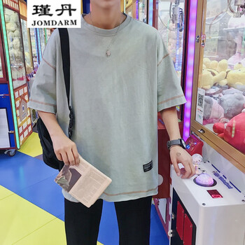瑾丹（JOMDARM） 五分袖 男士T恤 T87草綠色 