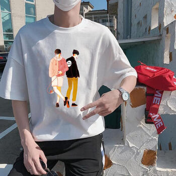 卓唯一特 短袖 男士T恤 白色（兩個(gè)酷boy） 