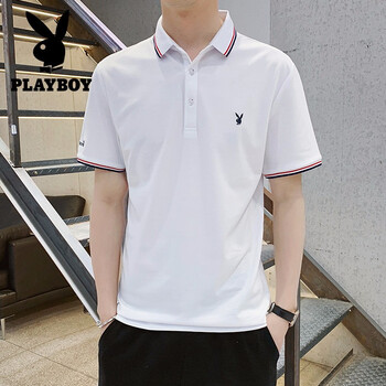 花花公子（PLAYBOY） 短袖 男士T恤 Z19062白色 