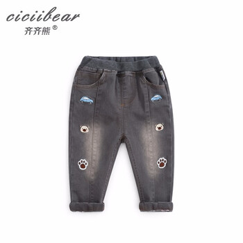 男童灰色牛仔褲