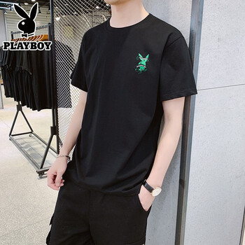 花花公子（PLAYBOY ESTABLISHED 1953） 短袖 男士T恤 PB19黑色 