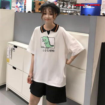 簡約印花短袖，微胖妹子的福音