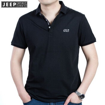 吉普（JEEP） 短袖 男士T恤 黑色  953 