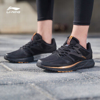 李寧（LI-NING）跑步鞋檀黑色/赤金色/新基礎(chǔ)黑 39