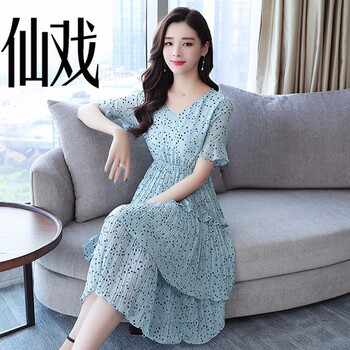 仙戲 圓點 波點，印花 連衣裙