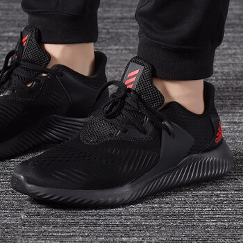 阿迪達(dá)斯（Adidas）跑步鞋D96515/黑色紅標(biāo) 阿爾法小椰子 