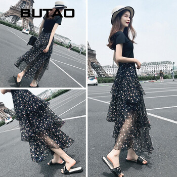 布淘（BUTAO） 碎花 紗網(wǎng) 連衣裙