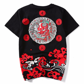 V5 短袖 男士T恤 惡魔印花 黑色 