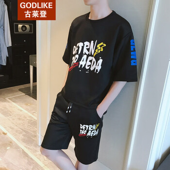 古萊登（GODLIKE） 短袖 男士T恤 黑色 S，XL，4XL，L，XXXL，M，XXL