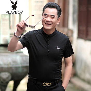 花花公子（PLAYBOY ESTABLISHED 1953） 短袖 男士T恤 XD105黑色 