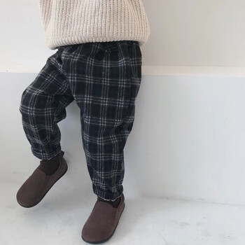 男童黑白格子褲