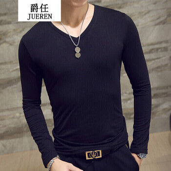 騎士普?。≒utino Rider） 長袖 男士T恤 V領(lǐng)黑 XL，L，XXL，M